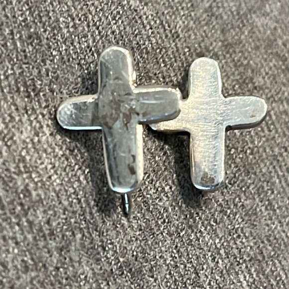 Sterling Cross Earrings - Picture 2 of 5